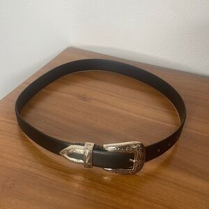 Express silver handware and black strap belt size medium